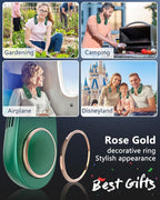 Portable Neck Fan Rechargeable,Neck Air Conditioning Wearable Cooling Device,Wear AC Air Conditioner Flexible Adjustable Angle,5 Speeds No Blade Headphone Design Breezy Hands Free Head Cooler Green