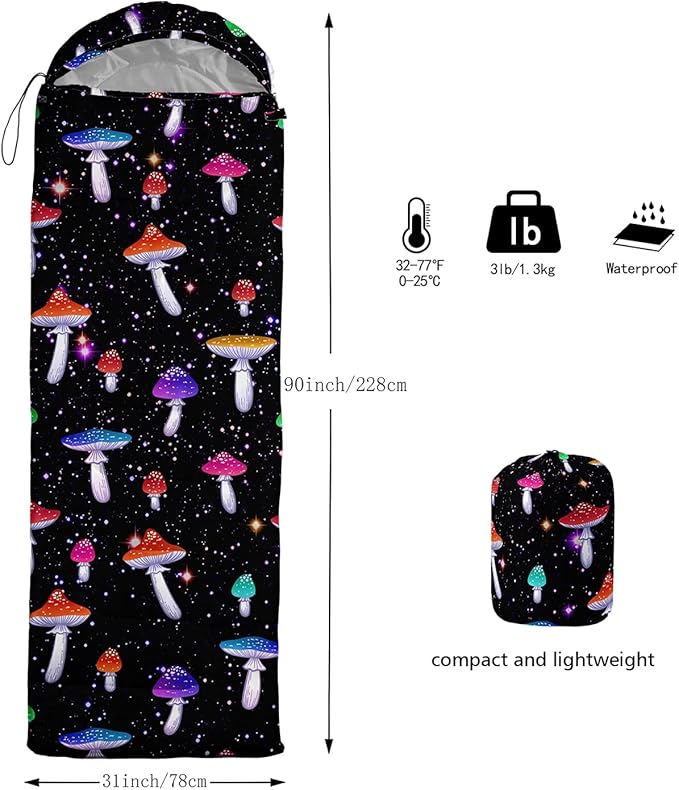 Sleeping Bags for Adults Kids,Backpacking Camping Sleeping Bag for Girls Boys Lightweight Waterproof Cold/Warm Weather Sleeping Bag for All Season