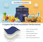 Tactical Lunch Box, Expandable Insulated Large Lunch Bag, Heavy Duty Waterproof Leakproof Cooler Bag for Adults/Men/Work Outdoor Picnic Day Trips, 20 Can/15 L, Blue, HSHRISH