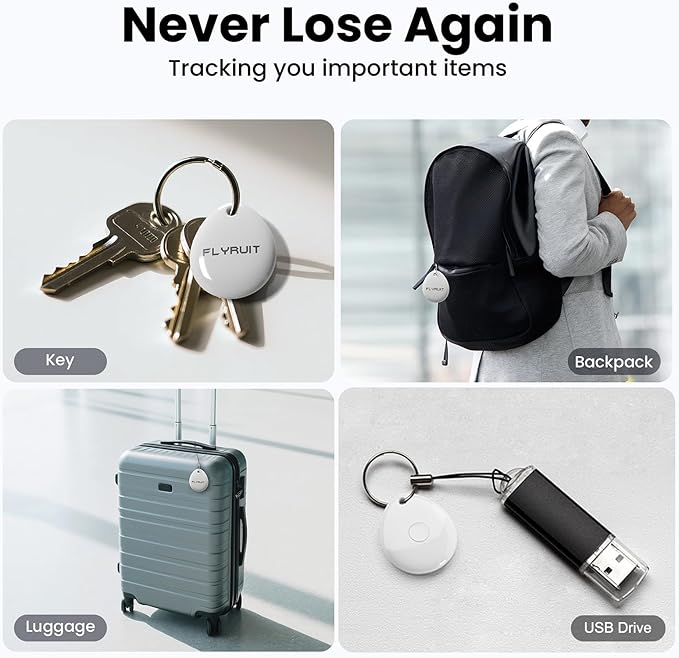 Air Tracker Tags-1 Pack for Apple Find My (iOS Only), Official MFi Certified, Smart Bluetooth Key Finder, Tracking Device for iPhone, Mini Finder Locator for Luggage, Backpack, Wallet, Bags, eBike