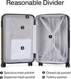 Hanke 29 Inch Expandable Checked Luggage Lightweight PC Hard Shell Luggage Suitcases with Wheels Tsa Luggage Rolling Large Suitcase Travel Luggage Bag for Study Abroad(Brown)