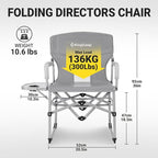 KingCamp XXL Oversized Directors Chair with Side Table, Heavy Duty Camping Chairs 600lbs with Cooler Bag, Portable Folding Camp Chair with Wide Seat for Camping Hiking Fishing Lawn Outdoor and Sports
