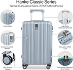Hanke 20 Inch Expandable Carry on Luggage 22x14x9 Airline Approved Lightweight PC Hard Shell Suitcases with Wheels Travel Luggage Rolling Suitcase Travel Luggage Bag for Weekender(Gray)