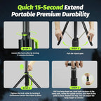 Rechargeable Telescopic Camping Light, 3000LM LED Work Lights on Stand, 8.4 FT Hight Light Ranger 80 FT Portable Outdoor Light, Quick Setup Tripod Light for Outdoor, Jobsite, Emergency