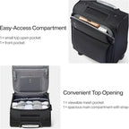 Hanke Underseat Carry On Luggage with Wheels, Spinner Small Suitcase, 16-Inch Rolling Under Seat Luggage, Softside Lightweight Carry On Bag for Airplane TSA Travel Personal Item, Black