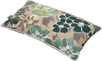 Magpie Fabrics Patio Lumbar Pillow Covers ONLY 20"x12", Set of 2, Outdoor Indoor Cushion Cases Decorative Throw Rectangular Pillowcase Shell for Couch Garden - Green Floral