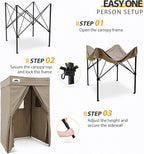 EAGLE PEAK Flex Compact 4x4 Pop-up Canopy Changing Room, Portable Privacy Dressing Room for Indoor Fashion Photoshoots, Camping, or Pool, Brown