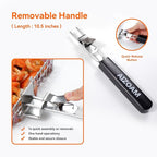 Grill Basket - Grill Baskets for Outdoor Grill, Stainless Steel Large Grilling Basket w Removable Handle, Portable Fish Grilling Rack for Grill Ideal Meat Fish Vegetables Grilling Accessories