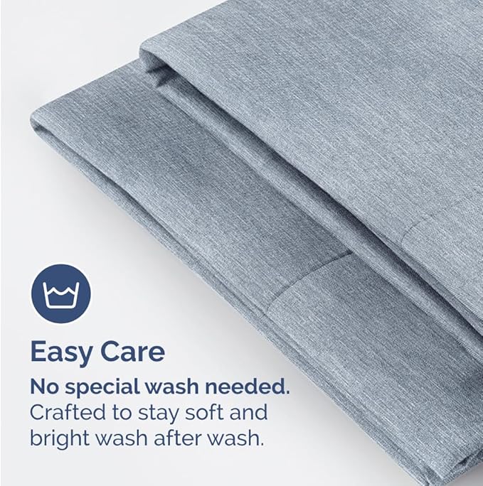 Queen Pillow Cases Set of 2 - Ultra Soft Hotel Quality Pillowcase Covers - Comfy Bedding for Women, Men, Kids and Teens - Machine Washable Pillow Protectors - 2 Pieces Set - Queen Size Heathered Blue