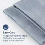 Queen Pillow Cases Set of 2 - Ultra Soft Hotel Quality Pillowcase Covers - Comfy Bedding for Women, Men, Kids and Teens - Machine Washable Pillow Protectors - 2 Pieces Set - Queen Size Heathered Blue