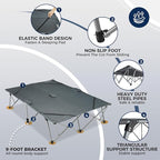 KingCamp 2 Person Queen Size Camping Cot, Folding Portable Double 550lbs Heavy Duty Oversized Large XXL Wide Foldable Sleeping Bed with Carry Bag for Two Adult Outdoor Travel Tent, Grey