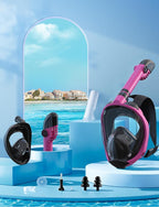 Zenoplige Full Face Snorkel Mask Adults,Dry-Top Snorkeling Gear with Camera Mount,Foldable 180-Degree Panoramic Scuba Mask for Snorkeling Diving Swimming Travel,Snorkel Mask Anti-Fog & Anti-Leak