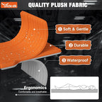 SUV Air Mattress: Inflatable Car Air Mattress for Camping, Flocking Car Bed with Air Pump & 2 Pillows, Portable Sleeping Pad Mattress for Home Car Travel Camping Orange