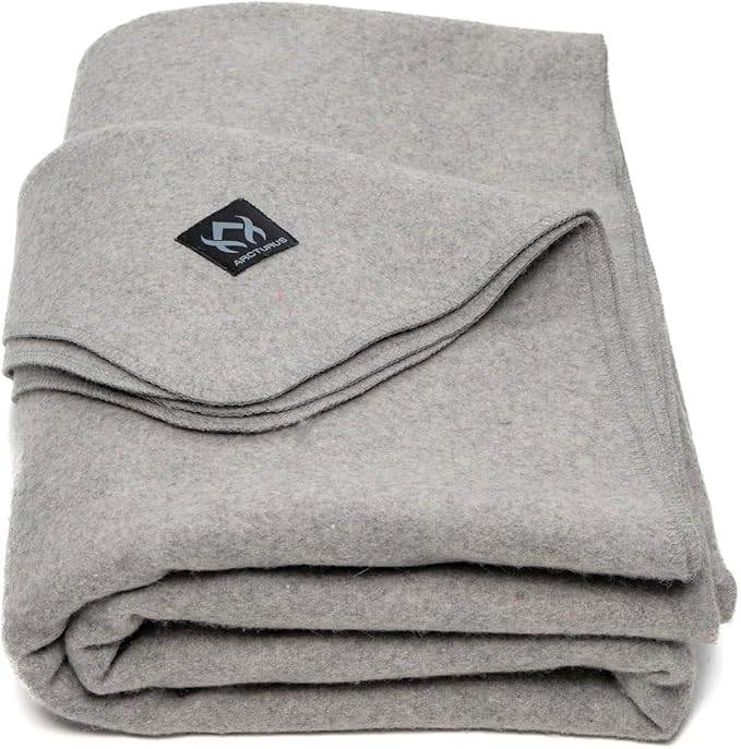 Arcturus Military Wool Blanket - Warm, Thick, Washable - Great for Outdoors, Camping, Stadium Blanket, Picnics, Travel - Car & Bushcraft Survival Kits