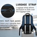 17 Inch Laptop Backpack, Business Anti Theft Slim Durable Laptops Backpack with USB Charging Port, Water Resistant College Computer Bag Gifts for Men & Women Fits 15.6 Inch Notebook-Blue