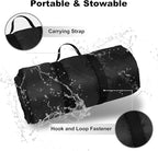 Waterproof Outdoor Blanket 82”X 55” Packable, Stadium Blankets for Camping with Sherpa Fleece Lining, Large Windproof Emergency Throw for Garss Picnic Hiking Road Trip, Machine Washable, Black 300GSM