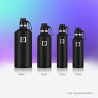 IRON °FLASK Camping & Hiking Hydration Canteens - 3 Lids (Narrow Spout Lid) Leak Proof Vacuum Insulated Stainless Steel - Hot & Cold Double Walled Sports Water Bottle - Blue Waves, 64 Oz