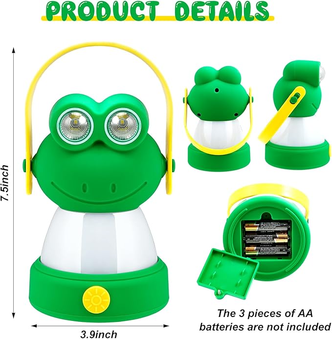 VIHOSE 2 Set Animal LED Camping Lantern and Headlamp 4 Pcs Animal Themed Camping Equipment Room Nightlight Battery Powered Night Light for Emergency, Hurricane, Lightweight Tent Lamp