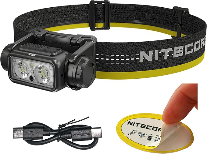 Nitecore NU45 1700 Lumen Headlamp, USB-C Rechargeable Fast Charging, Long Runtime for Camping, Running, or Work, with Auxilary White Reading Light and Red Light