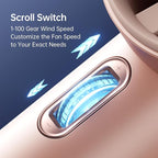 JISULIFE Portable Handheld Fan, Speed(1-100) Adjustable Turbo Mini and 3600mAh Battery Rechargeable Personal Fan, Digital Display, Gifts for Women Men Travel/Camping/Outdoor-Pink