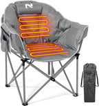 LILYPELLE Oversized Heated Patio Lounge Chair - Portable Moon Saucer Folding Chair with 3 Heat Levels for Camping & Lounge