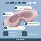 MyHalos® Sleep Mask - Eye Masks for Sleep - 100% Blackout Sleeping Mask for Women, Men & Side Sleepers - 3D Sleeping Eye Mask for Zero Pressure - Award Winning Design, Eyelash Friendly & Breathable