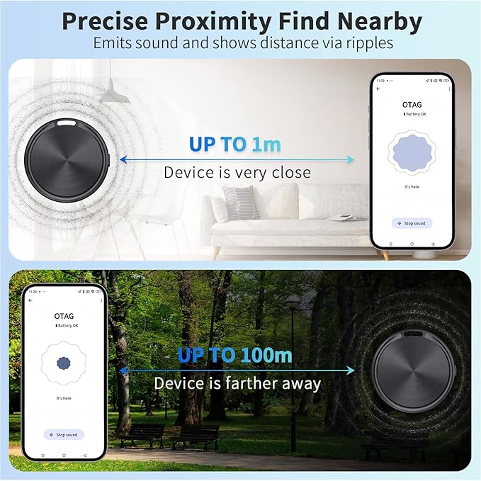 Tracker Tag for Android 4 Pack Luggage Tracker Tags Compatible with Google Find Hub App (Android Only) Bluetooth Tracker Key Finder and Item Locator for Wallets, Backpack, Suitcases-Black