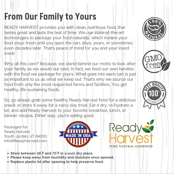 Ready Harvest Canned Carrots Dehydrated Emergency Dried | Prepper Food Long Term Supply Survival 25 Year Shelf Life #10 Can 3lbs 6 Cans