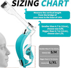 Full Face Snorkel Mask Adults with Ear Pressure Equalizer, Fully Enclosed CO2 Outflow, Silicone Bonding Anti-Leak&Fog,Buckle Folding for Portability