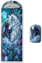 Sleeping Bags for Adults and Kids，3D Printing Camping Sleeping Bag for Girls Boys Lightweight Waterproof Cold/Warm 3-Season，Outdoor Travel with Compression Bags