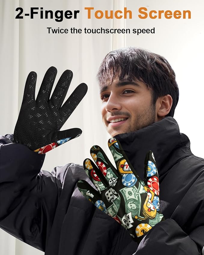 RIGWARL Upgraded Plush Gloves for Cold Weather, Women Men Winter Gloves for Late Fall and Early Winter, Warm Running Gifts