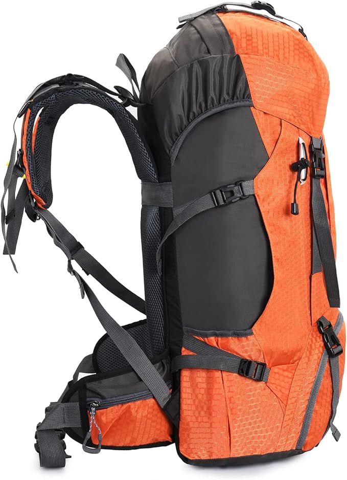 Bseash 60L Waterproof Hiking Camping Backpack with Rain Cover, Large Outdoor Sport Travel Daypack Rucksack for Climbing