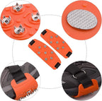 Crampon Traction Cleats Anti-Skid Traction Grips Crampons Spikes 7 Point Cleats for Footwear for Walking, Jogging, Hiking, Mountaineering Ice Snow Grips