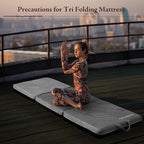 Tri Folding Mattress Single Size - Memory Foam Tri-fold Mattress, Handle & Non-Slip Bottom, Portable Foldable Sofa Bed Floor Mattres Chair for Travel RV Camping Guest Yoga - 4 Inch, 75"x25"x4"