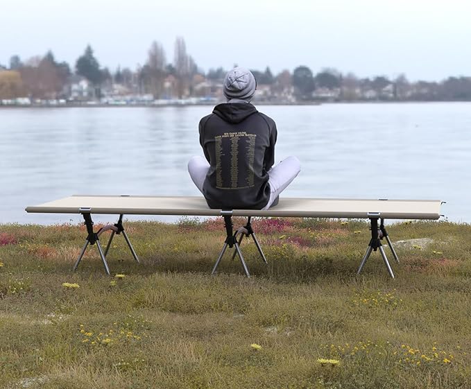 Camping Cot with Leg Extenders,Lightweight Portable Bed for Camping, Hiking, Travel, Beach, Home, Office Nap, Supports 330lbs, Easy Storage, Durable Design, Khaki