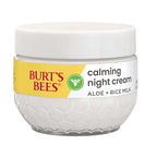 Burt's Bees Calming Night Cream With Aloe and Rice Milk, Face Moisturizer For Sensitive Skin Infuses Skin With Moisture While You Sleep, 98.8 Percent Natural Origin Skin Care, 1.8 oz. Tub