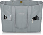 HOMESPON Large Canvas Tote Bag for Women Everything Bag with Pockets and Laptop Sleeve
