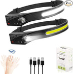 Headlamp Rechargeable - Head Lights for Forehead 2 Pack, Super Bright 230° Wide Beam Headlamps Headlight, Lightweight LED Headlamp for Camping Running Fishing