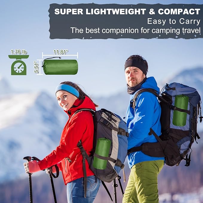 MEETPEAK Camping Sleeping Pad with Pillow, Upgraded 4 Inch Thickness Inflatable Foot Press Camping Mat, Durable Waterproof Lightweight Sleeping Air Mattress for Hiking Backpacking Traveling