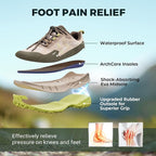 FitVille Men Waterproof Hiking Shoes Extra Wide Walking Shoes Slip-Resistant Trekking Trainers All-Terrain Quick Lace Sneakers for Travel, Camping, Running