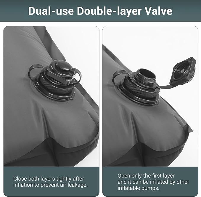 Elegear Double Sleeping Pad for Camping, 4.7" Ultra-Thick Self Inflating Camping Pad 2 Person with Pillow Built-in Foot Pump Camping Sleeping Mat for Backpacking, Hiking, Portable Camping Pad