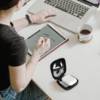 Square Earbud Case Portable EVA Storage Bag Cell Phone Accessories Organizer with Carabiner for Wired/Wireless Earphone, Earbud, Earpieces, SD Memory Card, Camera Chips, Tech Pouch, Black