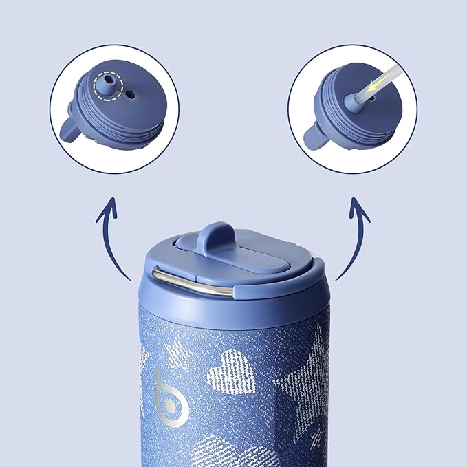 BOTTLE BOTTLE Insulated Water Bottle 24oz with Straw Lid and Handle for Sports Travel Gym Stainless Steel Water Bottles Double-Wall Vacuum Metal Leak Proof BPA-Free