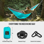 Grassman Camping Hammock Double & Single Portable Hammock with Tree Straps, Lightweight Nylon Parachute Hammocks Camping Accessories Gear for Indoor Outdoor Backpacking, Travel, Hiking, Beach