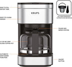 KRUPS Simply Brew Coffee Maker with Pause & Brew, Keep Warm and Reusable Filter