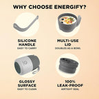 Energify Vacuum Insulated 12oz Titan Gray Thermos with Folding Spoon and Carry Case, BPA-Free, Meal Holder