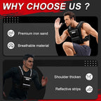 Adjustable Weighted Vest Men 19lbs/ 30lbs/ 40lbs Weights with Reflective Stripe, Weight Vest Woman Workout Vest for Strength Training,Running & Walking