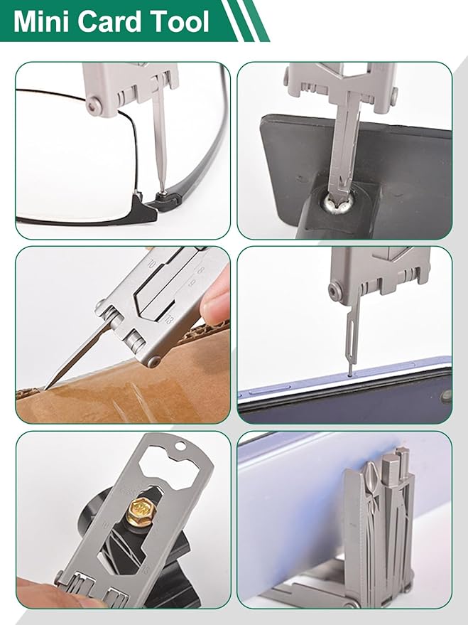 17-in-1 Mini Multitool Screwdriver Set, Precision Stainless Steel EDC Pocket Toolkit with Compact Precision Bit Set & Bottle Opener for Outdoor, Hiking, Camping and Survival