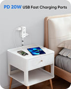 Electrical Outlet Extender Stick, Features 4 USB & 6 Outlets, 19in Flexible Extension Cord Access Hard-to-Reach Outlets, Wall Plug Power Socket Expander Nightstands Sofa Desk