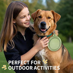Collapsible Dog Bowls 2-Pack, Portable Travel Dog Bowl with Carabiner, Food-Grade Silicone Pet Bowl for Hiking, Walking (Macaron Pink and Green)